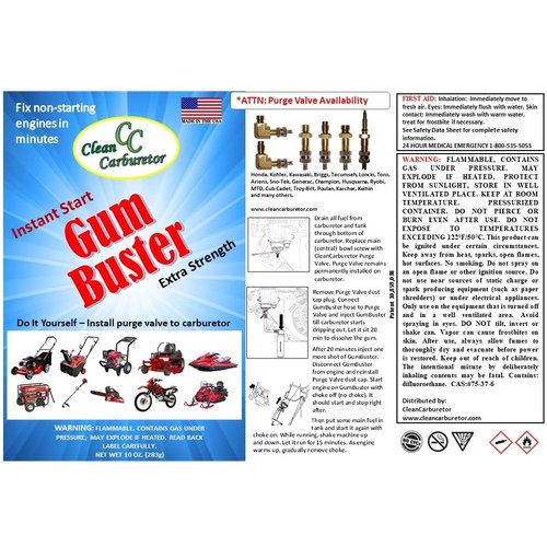 CleanCarburetor GumBuster Carburetor Cleaner + Purge Valve Kit