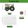 REWIDPARTY Tractor Party Invitations with Envelopes & Stickers（Set of 15） Green Tractor Shaped Fill-in Invitations Farmer Tractor Invites Cards Birthday Baby Shower Party Supplies Favors for Kids