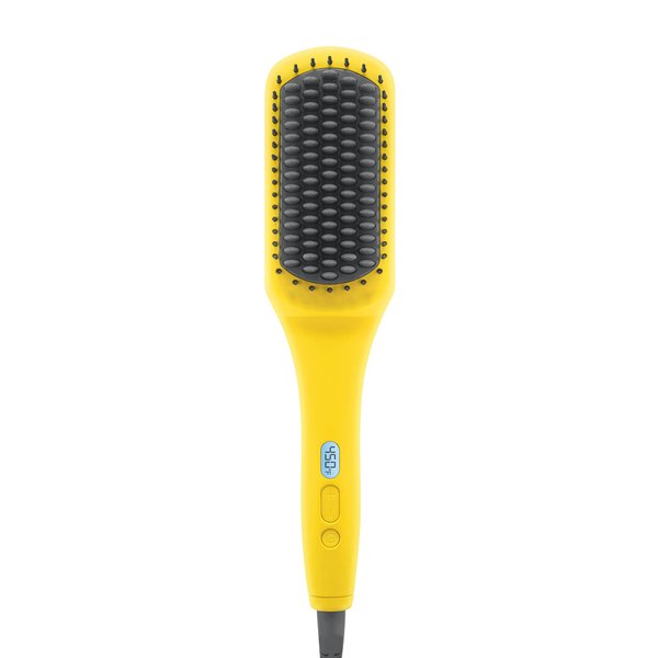 Drybar The Brush Crush Heated Straightening Brush | One Step Hair Straightener Brush, Smooth and Style for Frizz-free Hair, Works With All Hair Types
