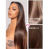 liddywig 13x4 Straight Lace Front Wigs Human Hair, 22Inch Chocolate Brown Wigs Human Hair Pre Plucked with Baby Hair180 Density