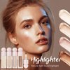 HWSHQY OO Liquid Highlighter Stick,Natural Face Luminizer Stick,Long Lasting Face Illuminator Highlight Stick,Waterproof Face Shimmer Stick,01