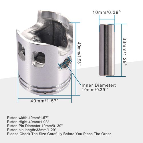 GOOFIT 40mm Piston Assembly Kit Replacement for 2 Stroke 50cc Jog Moped Scooter