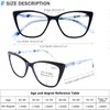 AQWANO Stylish Cat Eye Computer Reading Glasses Women Oversized Designer Blue Light Block Eyeglasses Readers Anti UV400 Eyestrain with Sping Hinge, Black 2.0