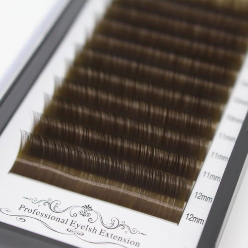 Scala Thickness 0.10mm C Curl Light Brown/Dark Brown/Black-Brown False lashes Individual Eyelash Extension Natural False Eyelashes (9mm, Dark Brown)