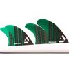 DORSAL Surfboard Fins Quad 4 Set Future Compatible Green Medium Carbon Fiber with Honeycomb Hexcore