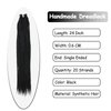 SAVASANA 24 Inch Dreadlock Extensions 20 Strands Boho Style Crochet Hair Dreads Synthetic Single Ended Hippie Loc Hair Extensions Black Handmade Crochet Braids for Women & Men
