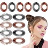 WILLBOND 14 Pcs Full Circular Stretch Comb Headbands Flexible Plastic Circle Hair Comb Circular Tooth Headband Plastic Hair Hairband Holder for Women Girls Hair Accessories, 7 Styles(Fresh Color)