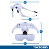YOCTOSUN LED Head Magnifier, Rechargeable Hands Free Headband Magnifying Glasses with 2 Led, Professional Jeweler's Loupe Light Bracket and Headband are Interchangeable