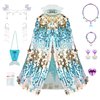 10 PCS Princess Dress Up for Girls 4-6, Princess Dress Up Toys Sequin Mermaid Costume for Toddler Dress Up, Great Gift Set for 3 4 5 6 Year Old Girls Birthday Christmas Halloween