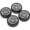 4Pcs Black Tires,48mm Simulation Rubber Wheel,Tire and Wheel Sets DIY,Tire Wheel Model,RC Spare Parts Easy Installation Small in Size,Remote and App Controlled Vehicles and Parts,Wheels and Tires