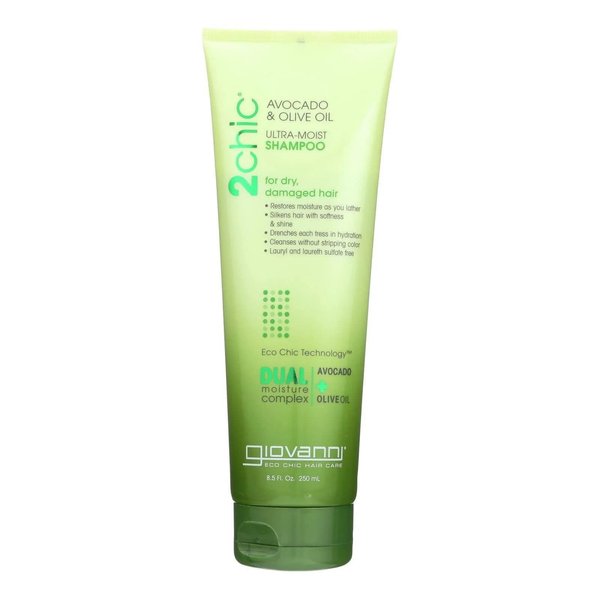 GIOVANNI Cosmetics 2chic Shampoo Avcdo & OLV, 8.5 Fl Oz (Pack of 1), Ultra-Moist (Avocado + Olive Oil), 8