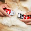 Buckle-Down Seatbelt Buckle Dog Collar - Camera Red/White - 1" Wide - Fits 9-15" Neck - Small