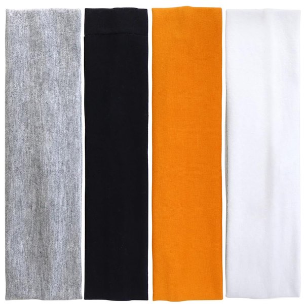 TCOTBE 4 Pieces Elastic Stretch Sport Hairbands, Yoga Stretchy Headband Women Yoga Headbands Fitness Running Sweat Absorption Cotton Headband Wash Face Hair band for Women