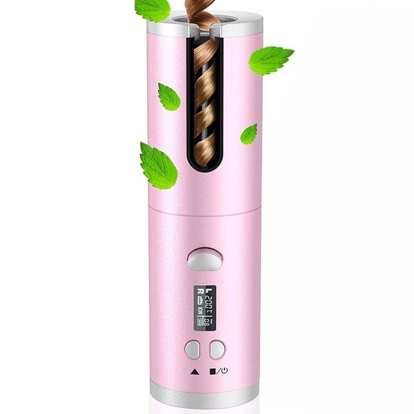 DENZED Automatic Curling Iron, Automatic Hair Curler USB Rechargeable Cordless Auto Curling Iron with LCD Temperature Display Hair Iron Styler