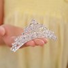 JWICOS Girls Silver Comb Small Rhinestone Comb Mini Crystal Hair Comb Headband Flowers Girls Comb Headpiece for Women and Girls