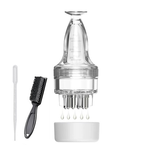 Hair Oil Applicator, Hair Oil Applicator For Scalp, Minoxidil Medicine Essential Serum Liquid Root Comb Applicator Bottle, Massager for Hair Growth, Follicle Care Treat Hair Loss Thinning(Transparent)