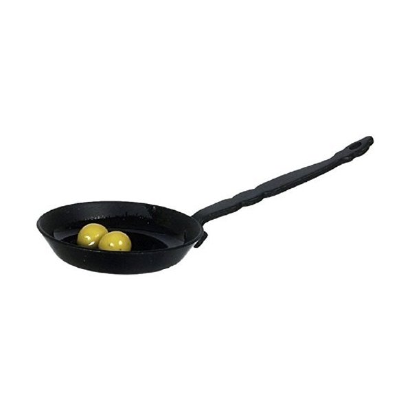 Dollhouse Miniature Frying Pan with Eggs