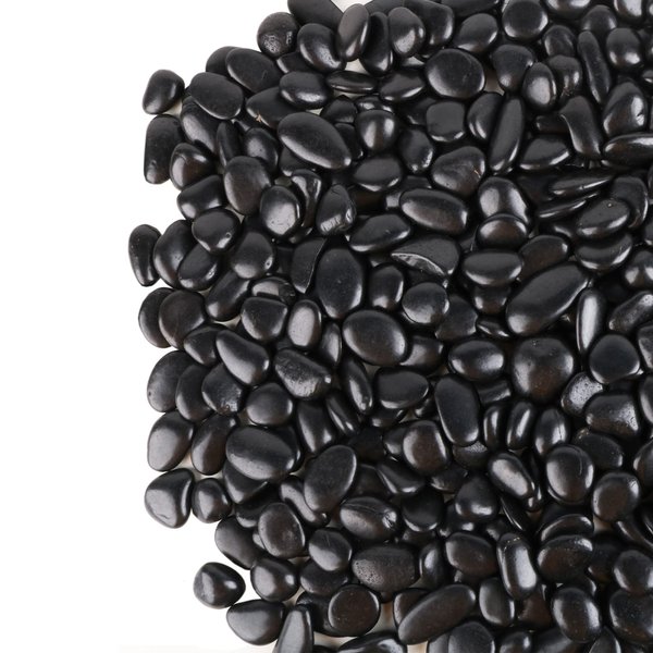 Black Pebbles for Plants 1.8lb Bulk Bag Aquarium Gravel 0.8"- 1.2" Decorative Polished Fish Tank Stone