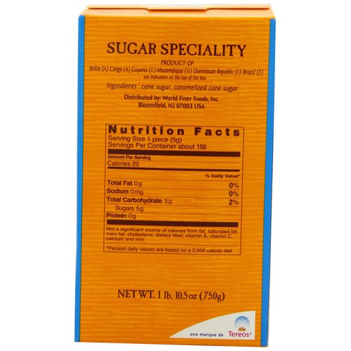 La Perruche Pure Cane Brown Sugar Cubes (750g/1.65lb box) | Ideal Sugar Cubes for Coffee | Pack of 1