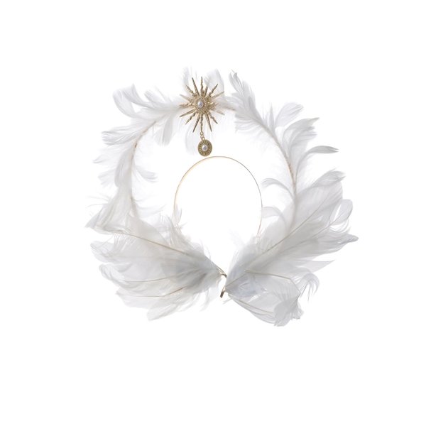 Leadigol Feather Headband Angel Wings Headband Goddess Headband Sun Star Halo Crown Hairhoop Wedding Tiara for Women and Girls