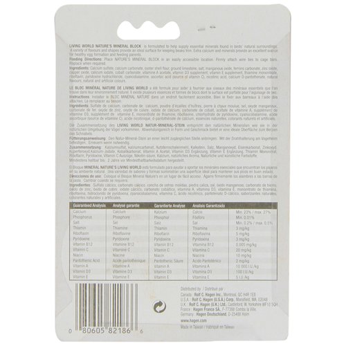 Living World Mineral Block, Orange (for Parakeets), 55 Grams