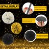 New Years Decorations 2025, Happy New Year Banner Gold Black Paper Lanterns Pom Poms Streamers Garland, New Year Eve Party Supplies 2025