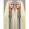 YWGYWG 613 13x6 Lace Front Wig Human Hair 200 Density 32 Inch Straight Wigs for Women Blonde 13x6 HD Lace Front Wigs Human Hair Glueless Pre Plucked Bleached Knots Blonde Lace Front Wigs Human Hair
