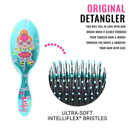 Wet Brush Lol Dolls Original Detangler Brush, Neon QT, Ultra-Soft IntelliFlex Bristles Glide Through Tangles with Ease, Pain Free Comb for Women, Men, Boys and Girls