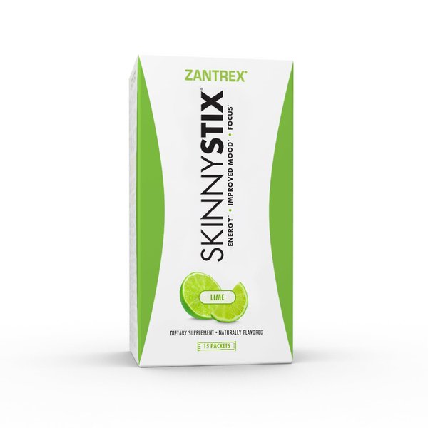 Zantrex SkinnyStix Energy Drink Mix + Antioxidants. Heightens Focus - Delicious 10-Calorie Packets – 15 Packets, Lime Flavor