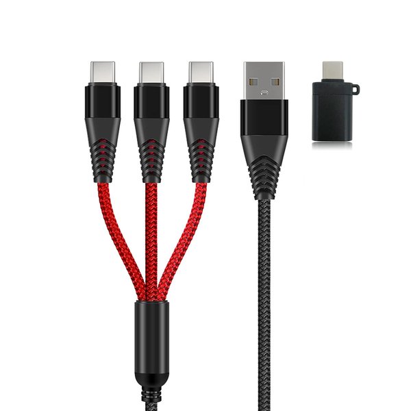 PDEEY USB C Splitter Cable 3 Way, Fast Charger Cord for DJI Drone, Rode Wireless Microphone, Android Smartphone, 4 FT