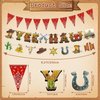 MARFOREVER Western Cowboy Party Decorations, 4 Pcs Western Cowboy Banners Rodeo Bandana Pennant Banner Wild West Party Hanging Decorations for Western Cowboy Theme Birthday Country Party Supplies