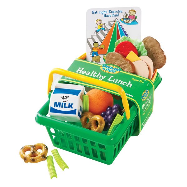 Learning Resources Healthy Lunch Basket - 17 Pieces, Ages 3+ Pretend Play Food for Toddlers, Preschool Learning Toys, Kitchen Play Toys for Kids