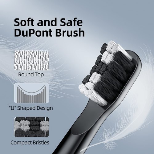 XFU 2011 Sonic Electric Battery Toothbrush Replaceable Brush Head*4（Black）