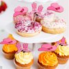 60 Pieces Cowboy or Cowgirl Hat and Boot Cupcake Toppers Western Birthday Cake Decorations Rodeo Cupcake Picks Baby Shower Toothpicks for Western Theme Party Favors Supplies (Pink)