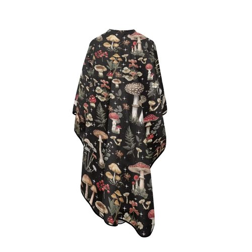 Suobstales Mushroom Leaf Print Waterproof Hair Salon Cape Professional Barber Cape with Adjustable Snap Closure Hair Cutting Cape for Adults Water Resistant Hairdressing Cape 56.7" x 66.9"