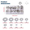 GKmow 684 PCS Auto Drain Plug Gasket Classification Set, 9 Sizes M6 M8 M10 M12 M2 M2.5 M3 M4 M5 Extrusion Seal Combination Kit, Stainless Steel Sealing Flat Washer, Universal Car Accessory (Silver)