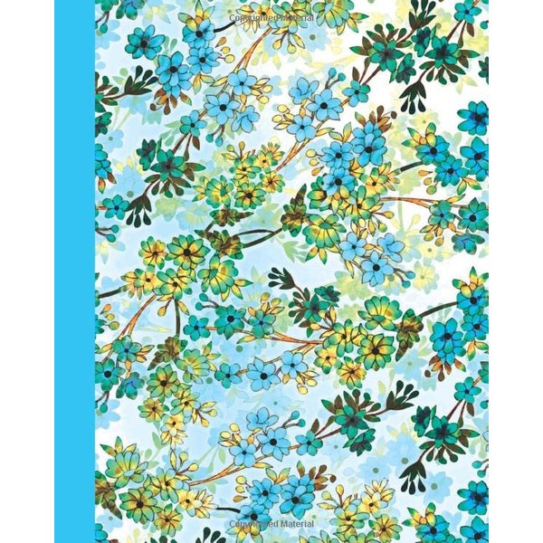 Journal: Field of Flowers (Blue and Yellow) 8x10 - GRAPH JOURNAL - Journal with graph paper pages, square grid pattern