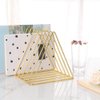 Sooyee 9 Slot Gold Magazine Holder,Desktop File Sorter Organizer Triangle Bookshelf Decor Home Office