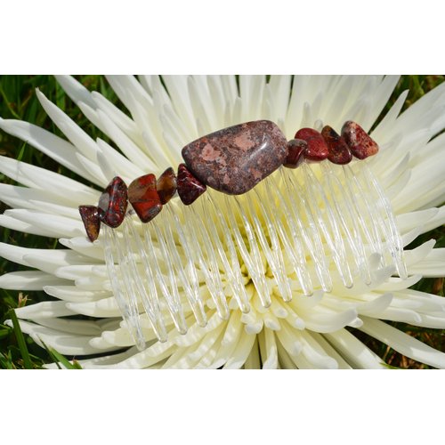 Brecciated Jasper Stone Hair Comb