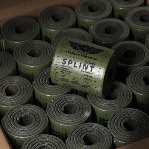 EVERLIT Survival 36 Inch Splint - Lightweight Reusable Combat Splint, Waterproof First Aid Medical Tactical Field Splint for Bone Fracture Treatment (36" Rolled)
