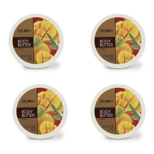 DELON Intense Moisturizing Body Butter, Mango, 4 Count