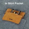 Pocket Protector, 3 Pcs Leather Pocket Pen Holder Organizer Pouch for Shirts Lab Coats Pants Pen Sleeve - Multi-Purpose Pen Pocket Holds Pens Pointers Pencils and Notes Card (Brown, Black,Blue)