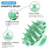 RVHWQI Silicone Scalp Massager Shampoo Brush, Ergonomic Head Scalp Scrubber for Dandruff Removal, Hair Growth, Wet Dry Hair Care, Gentle Exfoliation and Deep Washing for Men Women (Green)