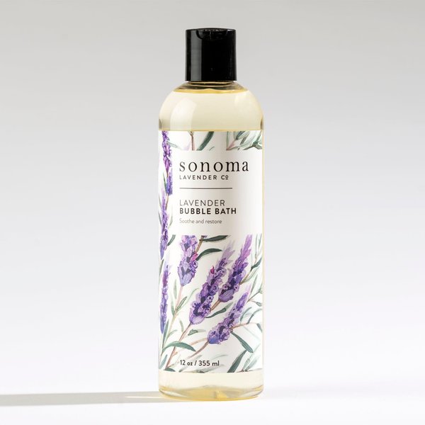 Sonoma Lavender, Lavender Bubble Bath, Relaxing Bath Bubbles with Essential Oils, Natural Bubble Bath for Adults and Kids, 12 oz.