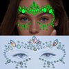 Coridy Face Gems Adhesive Glitter Jewel Tattoo Sticker Halloween Gems Rave Party Body Makeup for women (C-round)