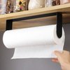 YIGII Black Paper Towel Holder Wall Mount - Under Cabinet Self Adhesive Paper Towel Rack for Kitchen, SUS-304 Stainless Steel