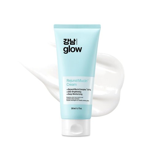 GANGNAM GLOW Rejunol Mucin Facial Cream 6.76 floz - 91.5% Snail Mucin Moisturizer with Hyaluronic Acid & Panthenol I Korean Skin Care Product I Face Moisturizer for Women