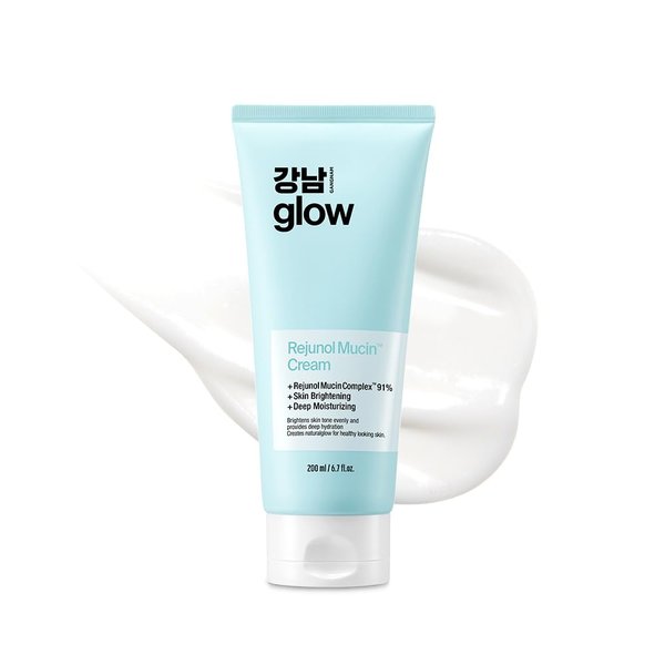 GANGNAM GLOW Rejunol Mucin Facial Cream 6.76 floz - 91.5% Snail Mucin Moisturizer with Hyaluronic Acid & Panthenol I Korean Skin Care Product I Face Moisturizer for Women