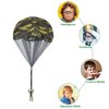 Catcan 15 Pcs Parachute Toy, Camo Parachute Men Toy Tangle Free Throwing Hand Throw Outdoor Flying Gifts Paratrooper Toy No Battery nor Assembly Required (Dark Green)