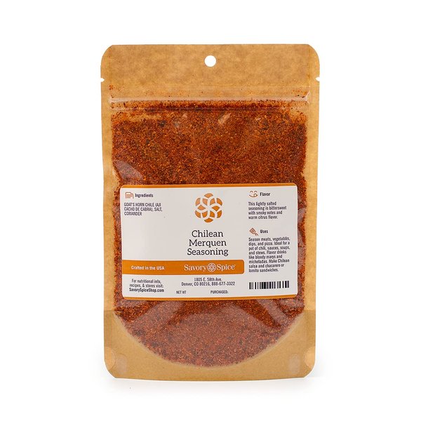 Savory Spice Chilean Merquen Seasoning - Merquen (Merken) Spice Blend from Chile | Goat's Horn Red Pepper (Aji Cacho de Cabra) & Sea Salt Dry Rub & Spice Mix (Net: 12 oz Bag)